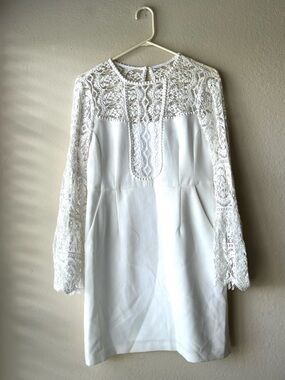 Nanette Lepore Neiman Marcus Ivory white Lace Boho Style Dress